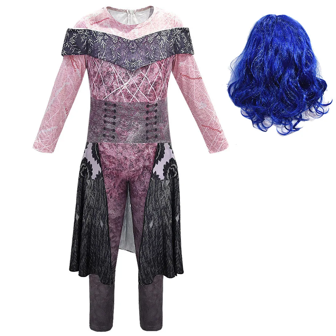 Details about   Girls Descendants 3 Evie Costume Jumpsuit Halloween Teens Book Week Cosplay